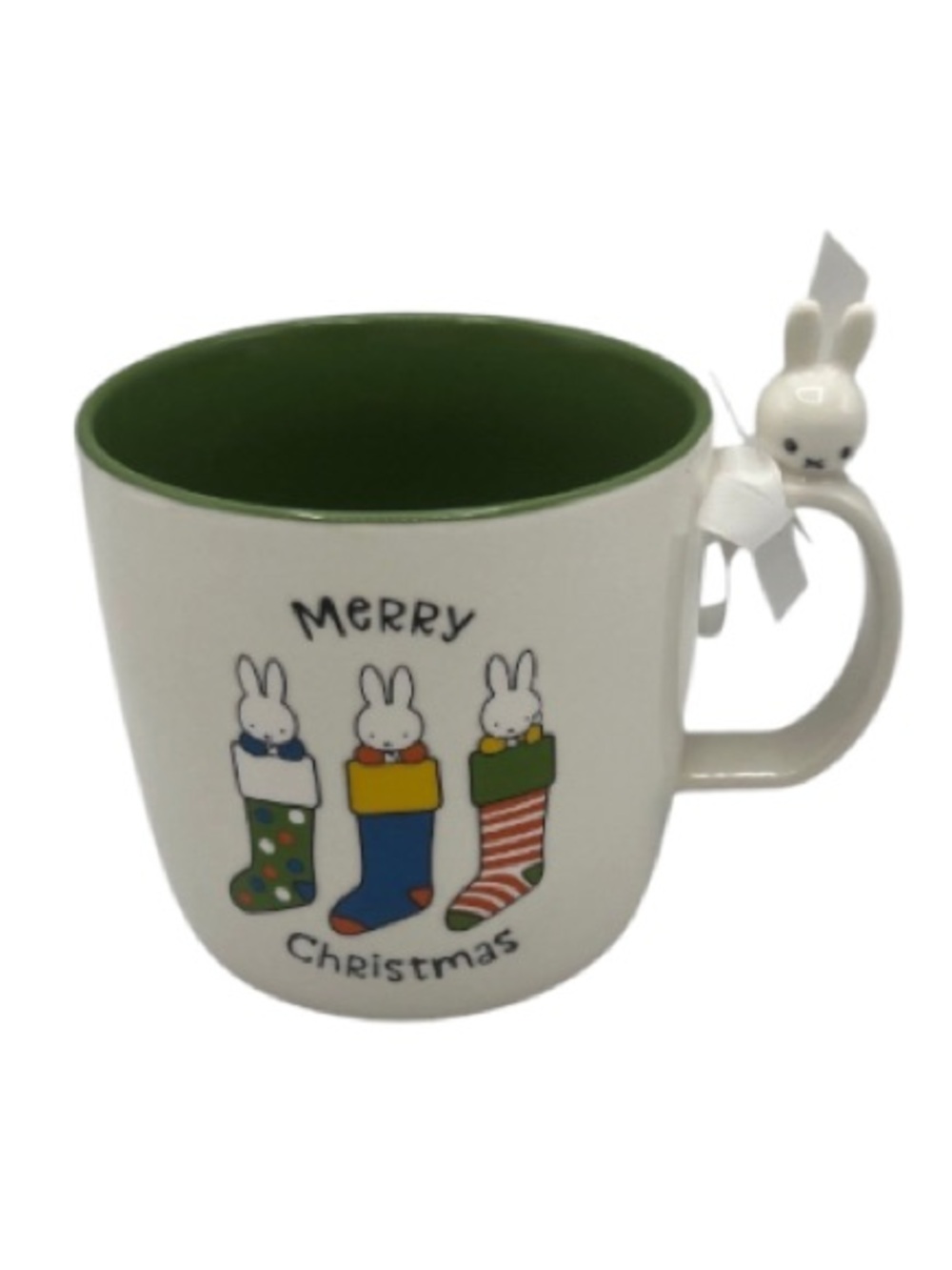 ⭐️Miffy by Magenta “Merry Christmas” Ceramic Mug - Green Interior NWT